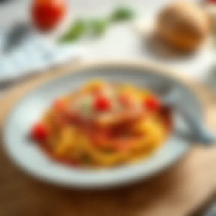 Delicious Final Dish of Pasta A finished plate of pasta with sauce
