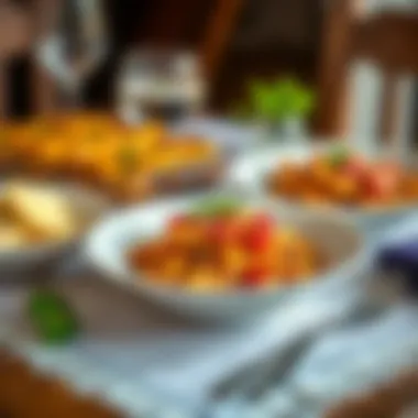 A delicious side dish pairing with baked pasta on a dining table