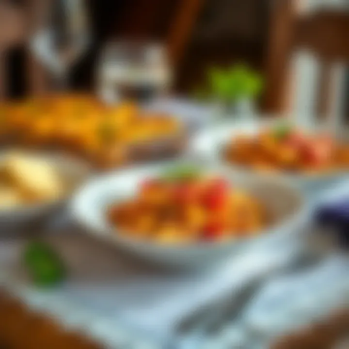 A delicious side dish pairing with baked pasta on a dining table