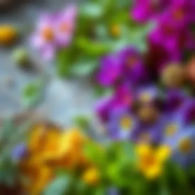 Natural Ingredients for Herbal Infusion Fresh herbs and flowers used for brewing herbal tea