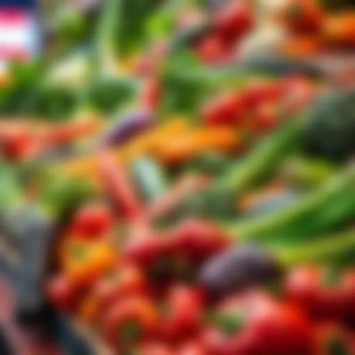 Fresh vegetables in a market setting