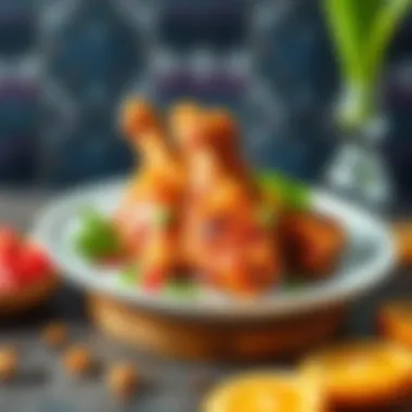 Artfully Plated Chicken Wings Beautifully arranged plate of chicken wings