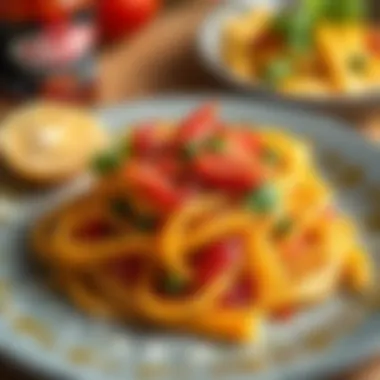 Elevated Pasta Dish with Barilla Sauce A gourmet pasta dish enhanced with Barilla sauce.