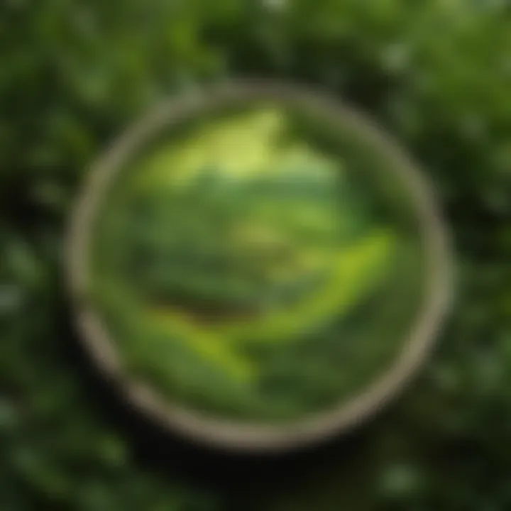 A vibrant green landscape symbolizing the natural origins of green tea.