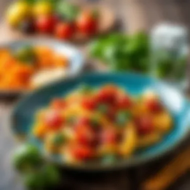 Nutritious Pasta Creation with Barilla A healthy plate of pasta featuring fresh vegetables and Barilla sauce.