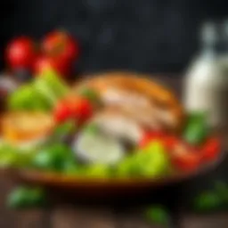 A balanced meal with fresh vegetables and lean protein