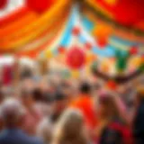 A vibrant Hıdırellez festival scene, filled with colorful decorations and joyous participants celebrating spring.