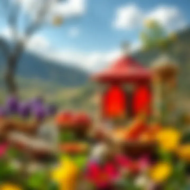 Rituals of Hıdırellez in Nature A picturesque setting representing the rituals of Hıdırellez, with nature symbolizing the spirit of renewal and growth.