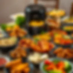 A beautifully arranged table with various dishes made using the Hutt airfryer