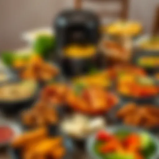 A beautifully arranged table with various dishes made using the Hutt airfryer