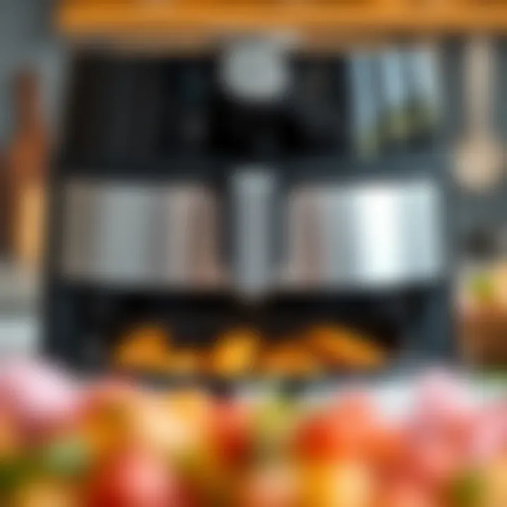 Innovative Dual Compartment Design Close-up view of the Hutt airfryer showcasing its dual compartment feature