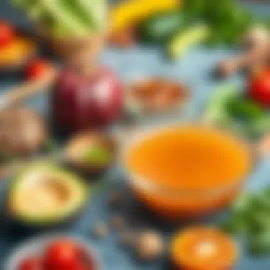 Fresh Ingredients for Nourishing Broth Fresh ingredients laid out for a nourishing broth
