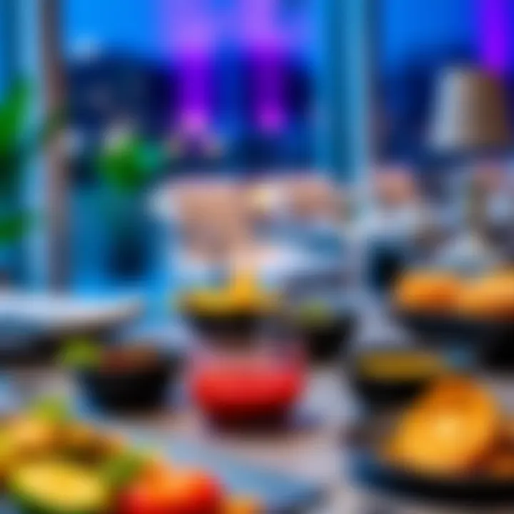 Modern table setting featuring Iskender sauce