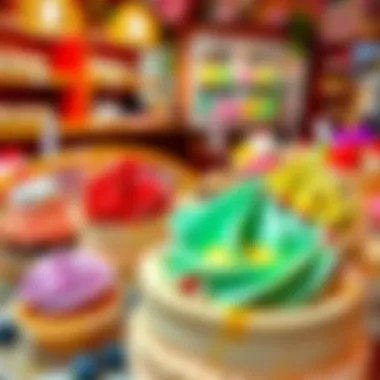 Delightful Desserts to Savor An array of colorful desserts displayed in a charming dessert shop.