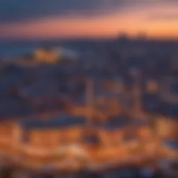 A picturesque view of Istanbul at dusk during Ramadan, showcasing the city skyline beautifully illuminated.