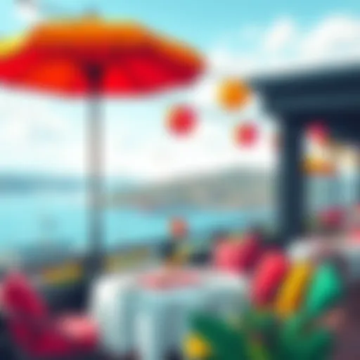 Breathtaking views of the Bosphorus from a rooftop restaurant
