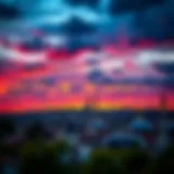 Dramatic sunset view over Istanbul's skyline