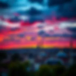 Dramatic sunset view over Istanbul's skyline