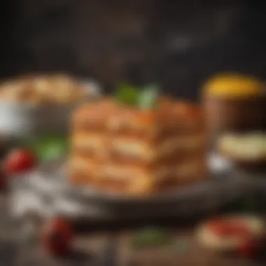 Layers of Flavorful Lasagna Layers of delicious lasagna showcasing rich ingredients