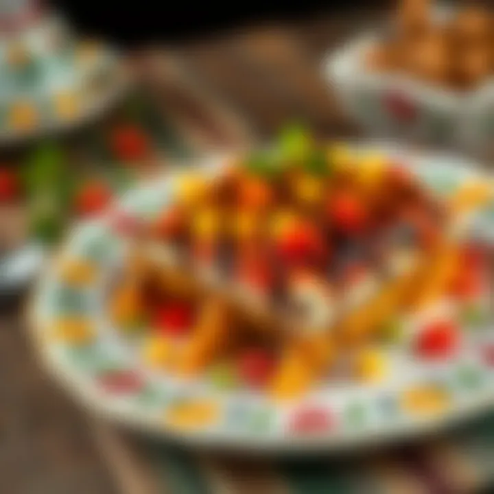 Garnished Kadayif on Plate Garnished kadayıf on a decorative plate