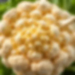 Fresh cauliflower displaying its unique texture and shape