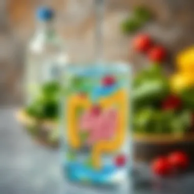 Water's Role in Digestive Health Illustration of digestive system with water influence