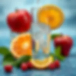 Hydration concept with water droplets