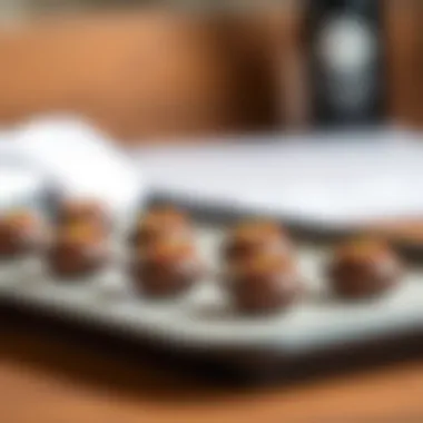 Elegant Presentation of Spoon Chocolate An elegant presentation of spoon chocolate on a tray