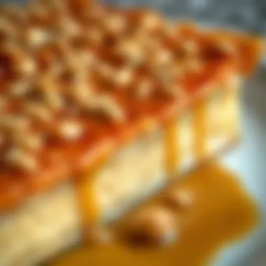 Indulgent Close-up of Kıbrıs Tatlısı Close-up of Kıbrıs tatlısı with a drizzle of syrup and garnished with nuts