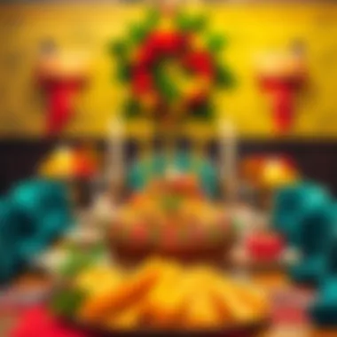 Kıbrıs Tatlısı as the Centerpiece A festive table setting with Kıbrıs tatlısı as the centerpiece