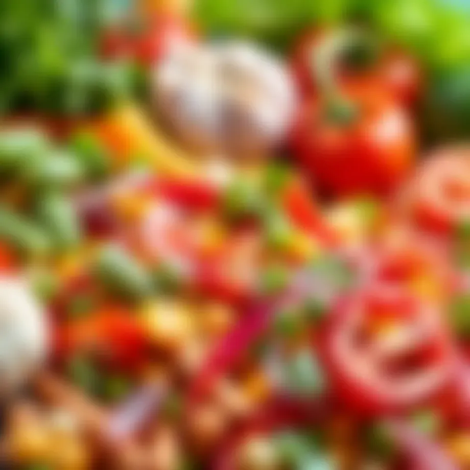 A vibrant display of fresh ingredients used in Kiracı Döner Sos.