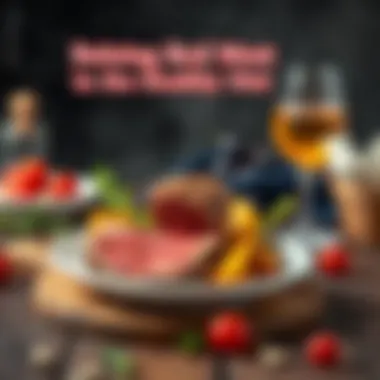 Healthy diet balance with red meat