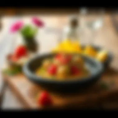 Artistic presentation of kruvasan on a rustic table