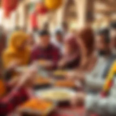 Sharing and Solidarity Community sharing food during Kurban Bayramı