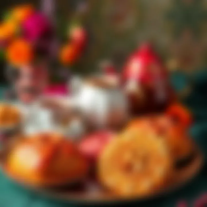 Elegant Display for Tea Time Elegant presentation of dry pastries with a teapot and cups for serving