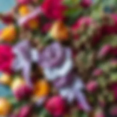 A herbal arrangement featuring dried roses and other botanicals