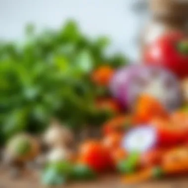 Vibrant Ingredients for Kuzey Pide Close-up of fresh ingredients used in Kuzey Pide