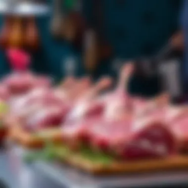 Quality Selection of Lamb Liver Freshly available lamb liver on a butcher's table