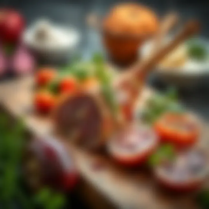 Fresh ingredients for lamb shank preparation