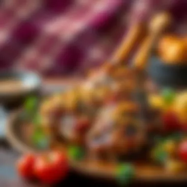 Perfectly roasted lamb shank with golden crust