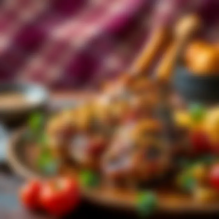 Perfectly roasted lamb shank with golden crust