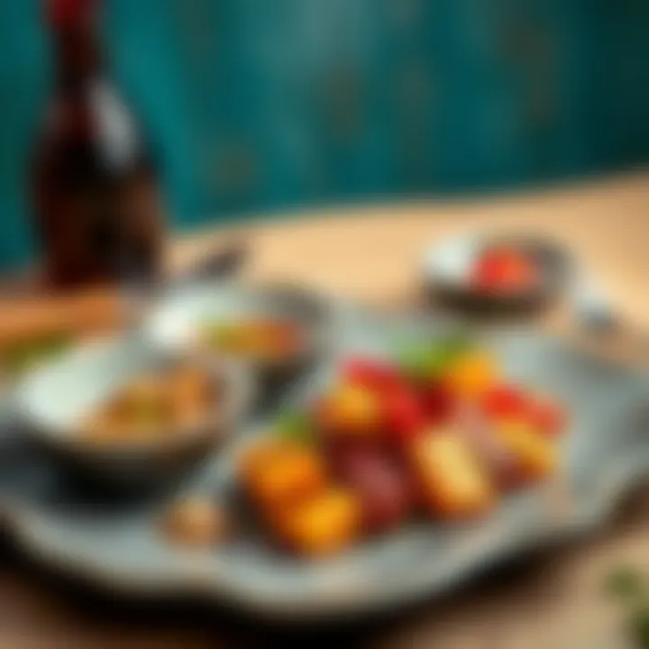 Serving suggestion with side dishes and sauce