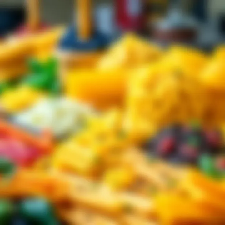 Different types of pasta arranged aesthetically