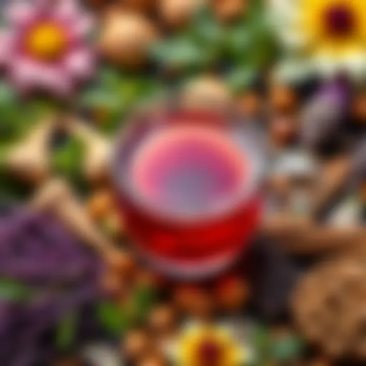 Ingredients and Benefits of Melissa Tea An artistic arrangement of Melissa tea ingredients and benefits