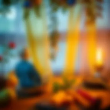 The Importance of Mindfulness in Wellness Relaxing scene illustrating mindfulness and mental well-being