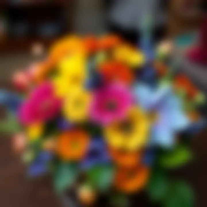 A charming bouquet of fresh flowers, symbolizing love and gratitude