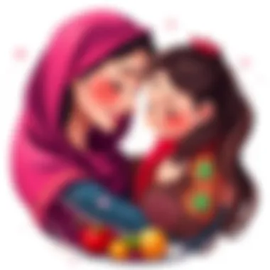 Tender Moment between Mother and Child An artistic representation of a mother and child sharing a tender moment