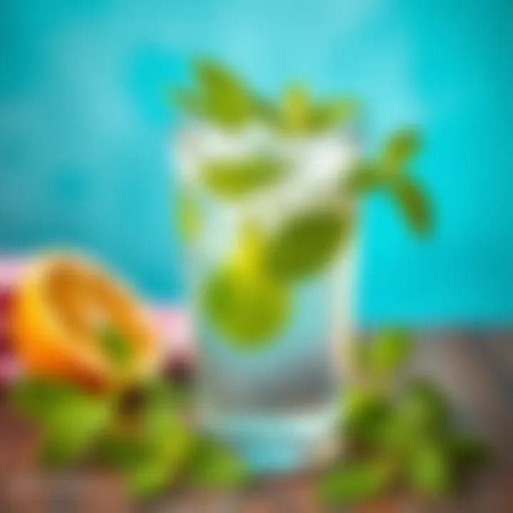 Refreshing Mint Water A refreshing glass of mint water garnished with fresh mint leaves.