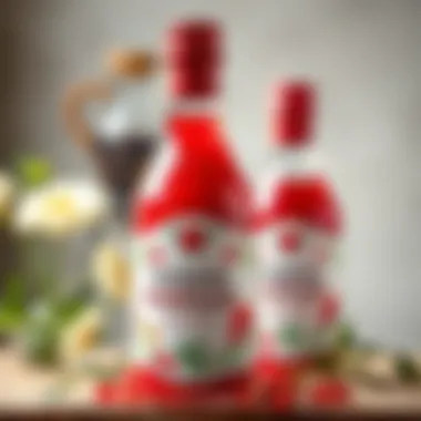 Pomegranate vinegar bottles showcasing its natural essence