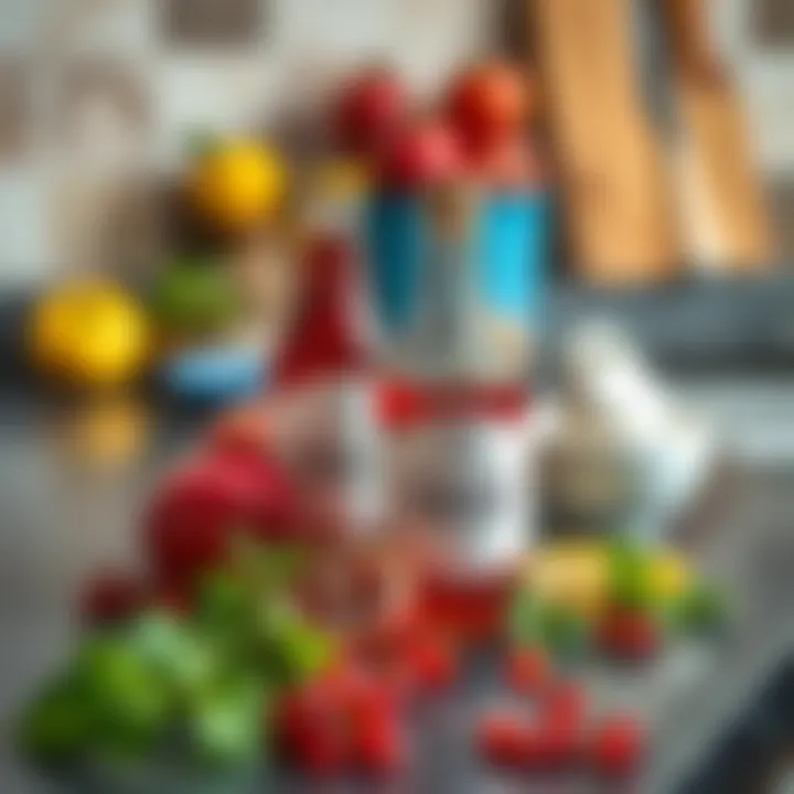 Homemade pomegranate vinegar ingredients laid out on a countertop